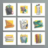 stationery card set vector
