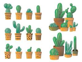 vector cactus elemento conjunto