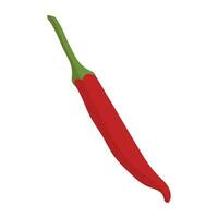 Hot chili pepper one red. Icon for spicy food and seasoning. vector