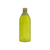 glass bottle of essential oil or olive, nutty liquid oil in cartoon style. Aromatherapy oil for spa treatments, cooking and perfumes. Icon for website design, packaging vector