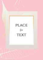 Tropical floral frame golden elegant design. Botanical composition for wedding invitations. Exotic modern hand-drawn bouquet design with copy space. Botanical frame for design cards and covers. vector