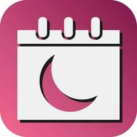 Moon Calendar Vector Glyph Gradient Background Icon For Personal And Commercial Use.