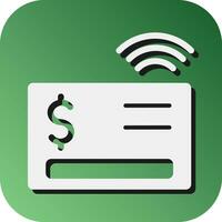 Contactless Vector Glyph Gradient Background Icon For Personal And Commercial Use.