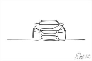 continuo línea vector ilustración diseño de sedán coche