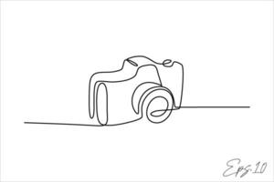 continuous line vector illustration design of digital camera