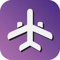 Plane Vector Glyph Gradient Background Icon For Personal And Commercial Use.