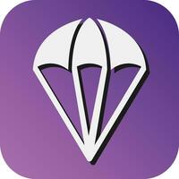 Parachuting Vector Glyph Gradient Background Icon For Personal And Commercial Use.