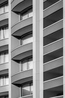 greyscale shot of a facade of a new building AI Generative photo
