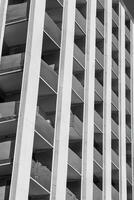 greyscale shot of a facade of a new building AI Generative photo