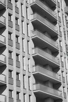 greyscale shot of a facade of a new building AI Generative photo