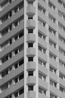 greyscale shot of a facade of a new building AI Generative photo