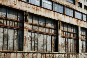 abandonado fábrica edificio en el paisaje ai generativo foto