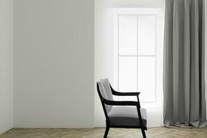 modern empty white room with only a chair AI Generative photo