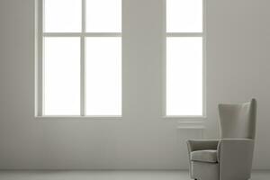 modern empty white room with only a chair AI Generative photo