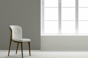 modern empty white room with only a chair AI Generative photo