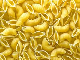 large quantities pasta background AI Generative photo