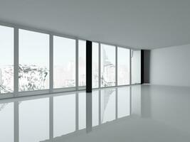 empty bright white room with light and shadow AI Generative photo