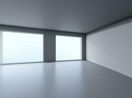 empty bright white room with light and shadow AI Generative photo