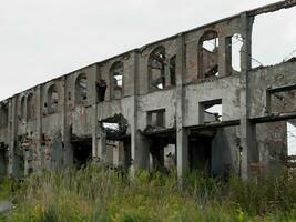 ruins of industrial buildings AI Generative photo