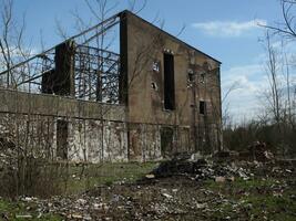 ruins of industrial buildings AI Generative photo