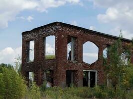 ruins of industrial buildings AI Generative photo