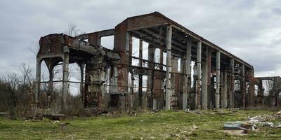 restos de industrial edificios ai generativo foto