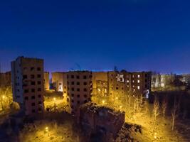 ruins of industrial buildings AI Generative photo