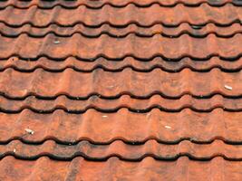 Detail shot of tiles on the roof, background AI Generative photo