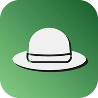 White Hat Vector Glyph Gradient Background Icon For Personal And Commercial Use.