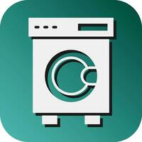 Laundry Machine Vector Glyph Gradient Background Icon For Personal And Commercial Use.