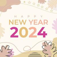 Happy new year post template abstract background vector