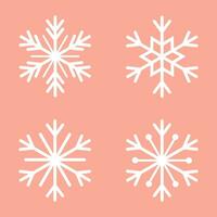 White snowflake vector illustration. Set of winter weather elements isolated on background. Snow design for patterns, packaging, decor