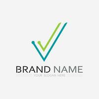 símbolo de marca de verificación e icono de logotipo vector