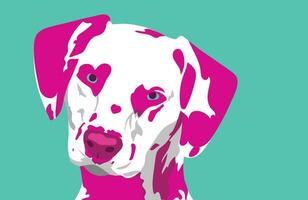 Teal and Pink Dalmatian Duotone vector