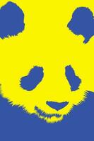 azul y amarillo panda duotono vector