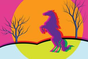 Riso Colorful Horse vector