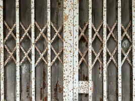 iron fence with metal bars photo