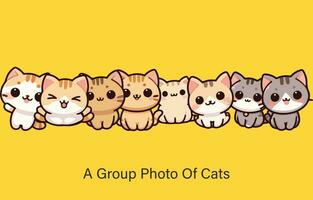 un grupo foto de gatos.lindo gato pegatinas vector