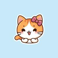 cute cat stickers with white borders vector