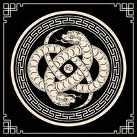 Happy Chinese new year 2025 Zodiac sign, year of the Snake vector