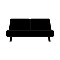 Stylish comfortable sofa icon isolated on white background. Couch interior of a living room or office. Soft furniture for rest and relaxation home. Vector illustration.