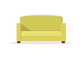 elegante cómodo sofá en plano estilo aislado en blanco antecedentes. sofá interior de un vivo habitación o oficina. suave mueble para descanso y relajación hogar. vector ilustración.