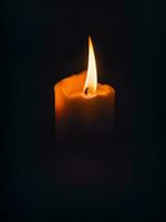 AI generated candles in the dark, flame of a candle burning in the dark photo