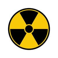 Radiation hazard icon. Radioactive threat alert. Nuclear caution symbol. Vector illustration.