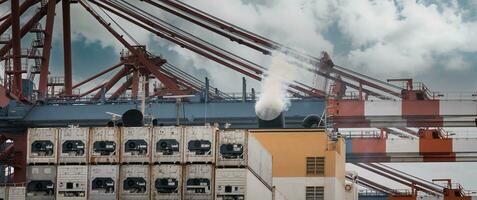 container bridge in the port of hamburg photo