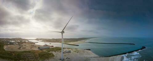 Aerial view of Hvide Sande in Denmark photo