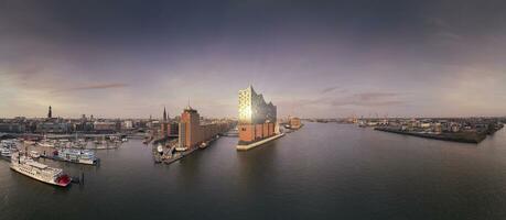 Panorama of the Hamburg harbour near St. Pauli photo