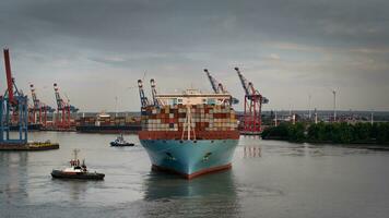 Container ship in the Port of Hamburg photo