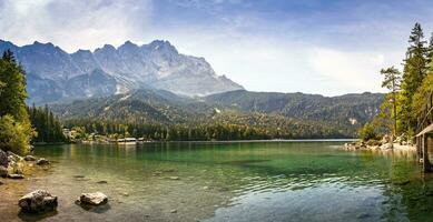 Beautiful landscape at Eibsee at Zugspitze in Bavaria photo