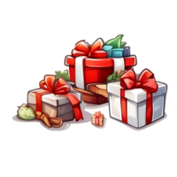 AI generated christmas gift boxes png